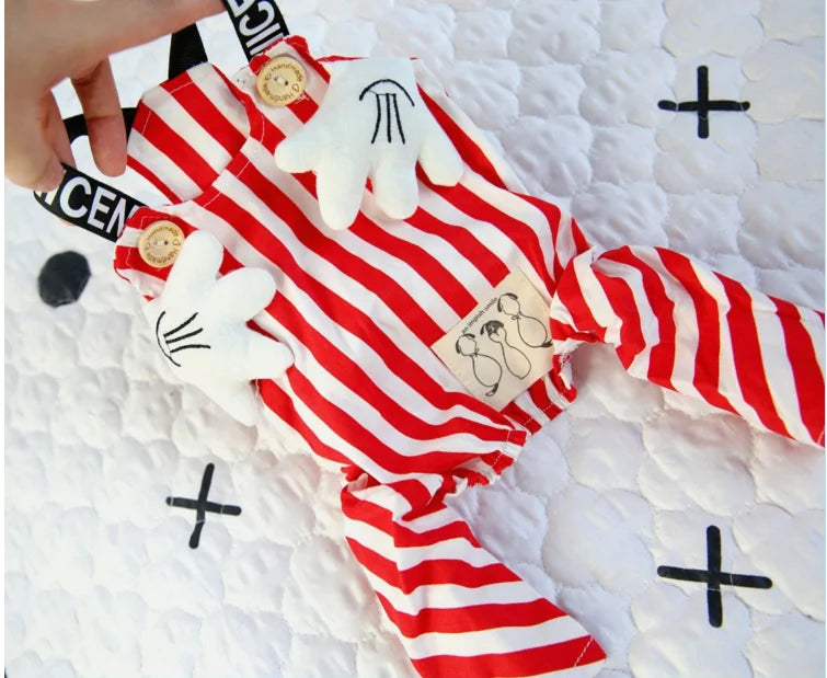 Summer Stripe Cat Dog Jumpsuit