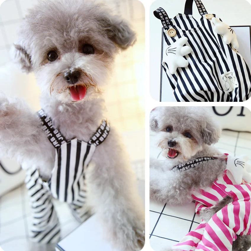 Summer Stripe Cat Dog Jumpsuit