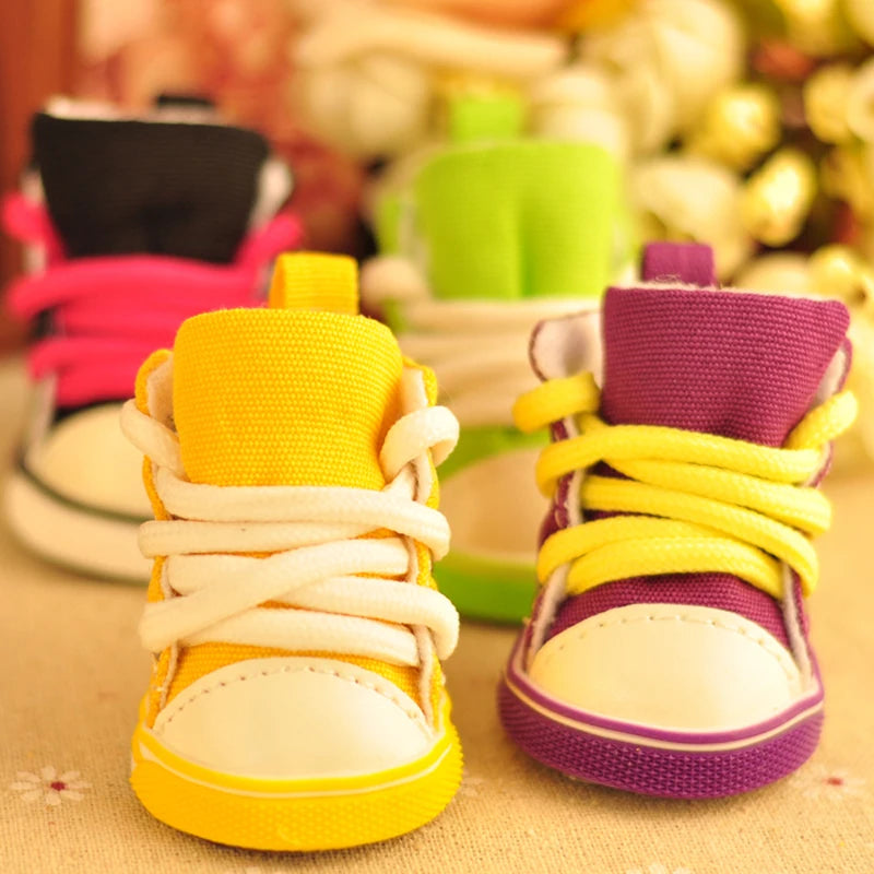 4pcs\lot Autumn Winter Outdoor warm Pet Dog Denim Shoes