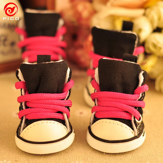 4pcs\lot Autumn Winter Outdoor warm Pet Dog Denim Shoes