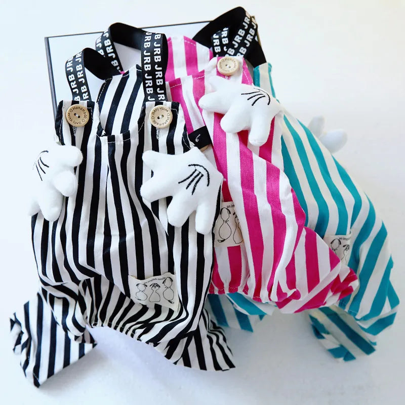Summer Stripe Cat Dog Jumpsuit