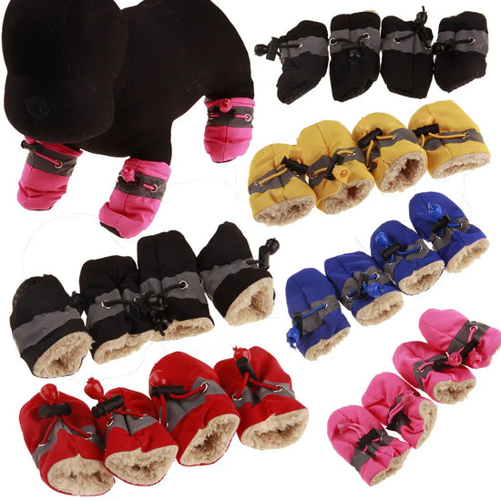 4pcs/set Warm Winter Pet Dog Boots