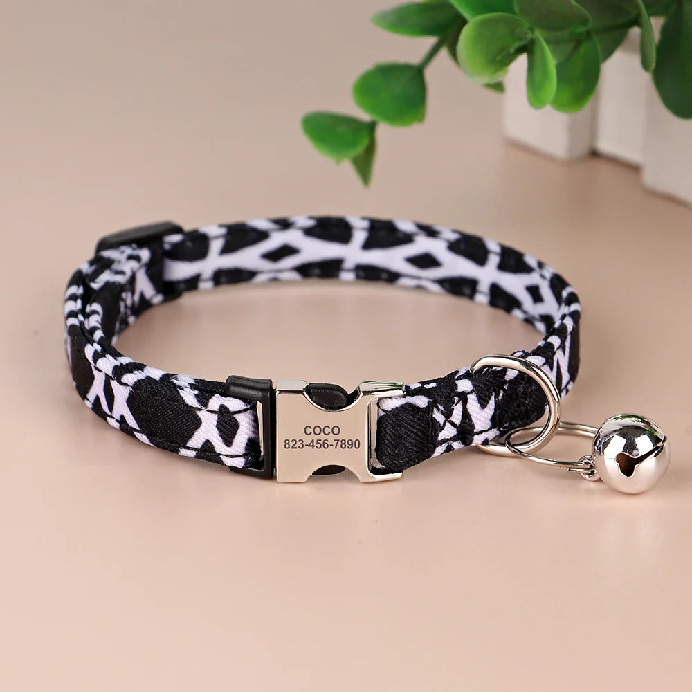 Custom Cat Collar Nylon Puppy Kitten Collars