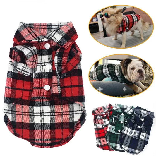 Dog Shirts British Style Plaid