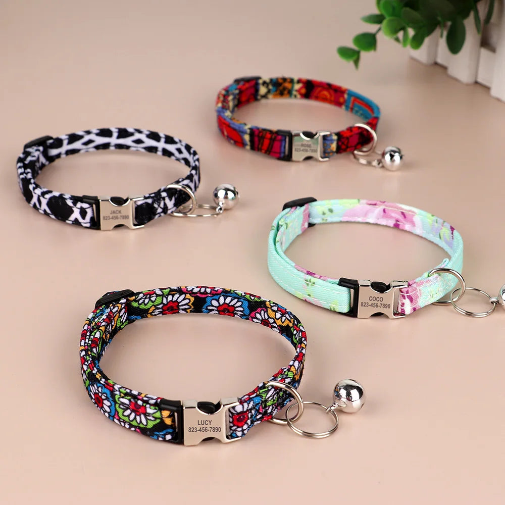 Custom Cat Collar Nylon Puppy Kitten Collars