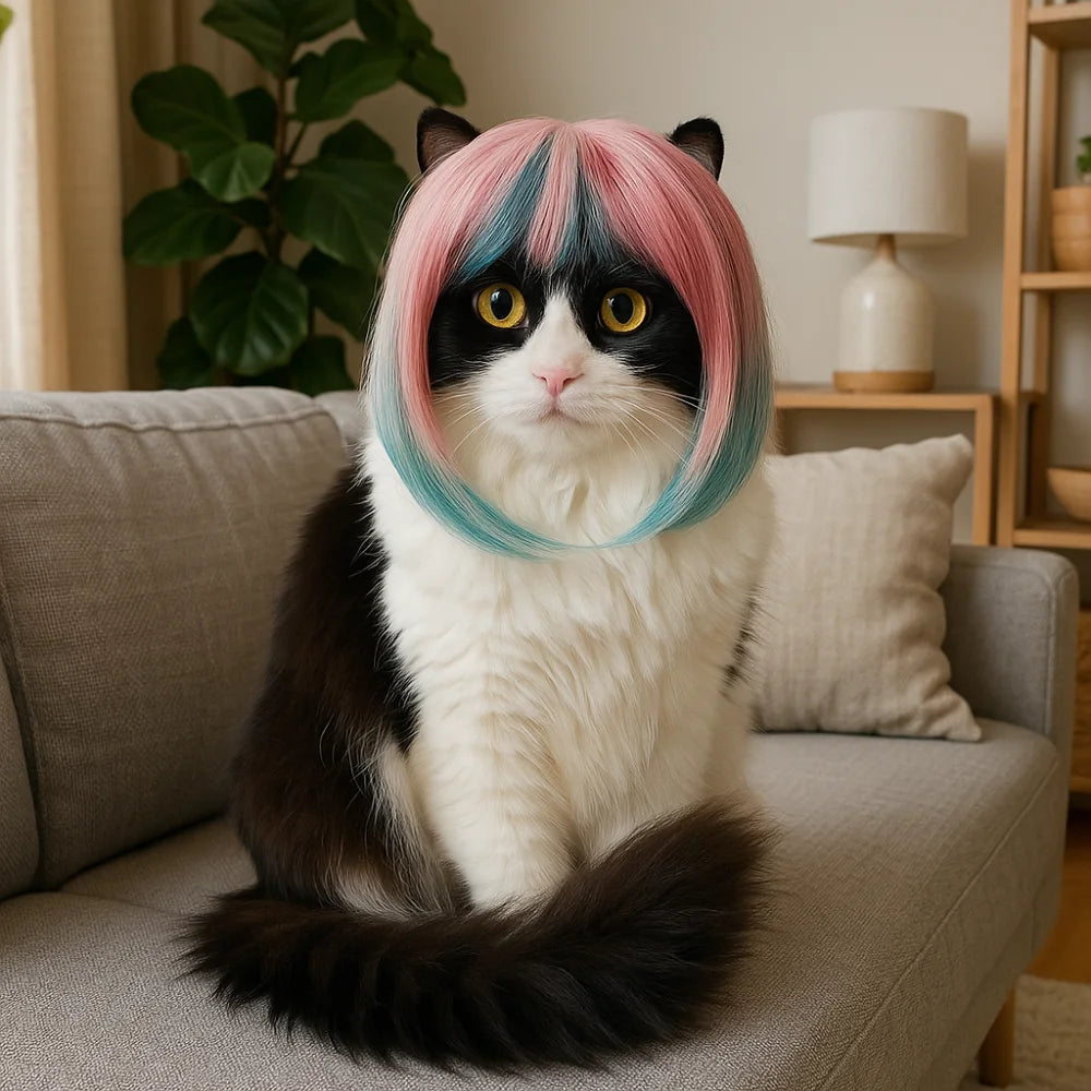 Fantasy Style Long Hair Dog Cat Costume Wig