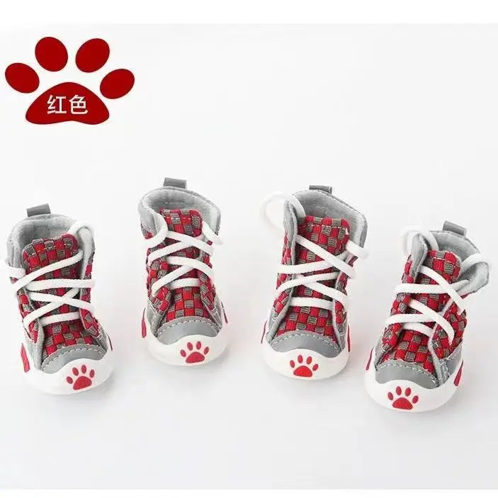 4pcs\lot Autumn Winter Outdoor warm Pet Dog Denim Shoes