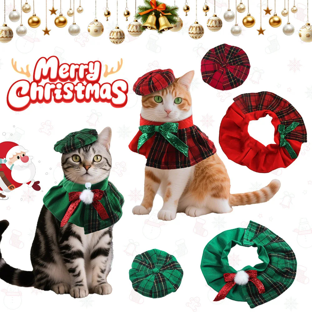 Christmas Cat Collars Hat