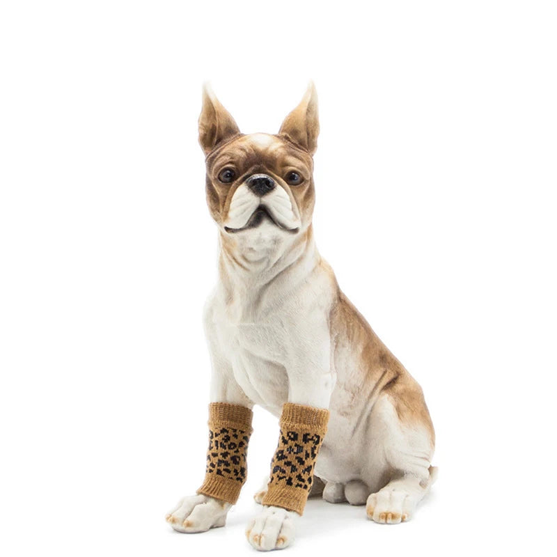 4Pc/Set Pet Dog Cat Winter Knitted Leg Warmers