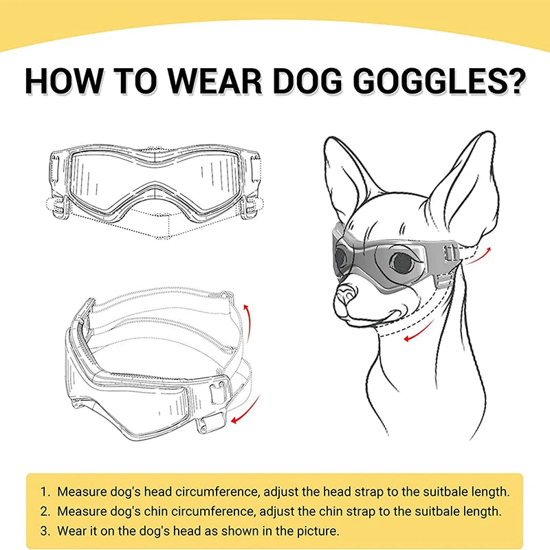 Dog Sunglasses Soft Adjustable UV Protection Pet Goggles