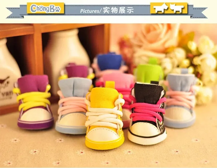 4pcs\lot Autumn Winter Outdoor warm Pet Dog Denim Shoes