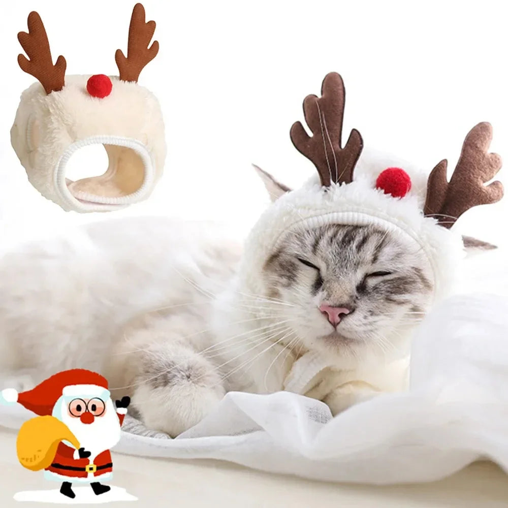 Christmas Puppy Dog Cat Costume Hat