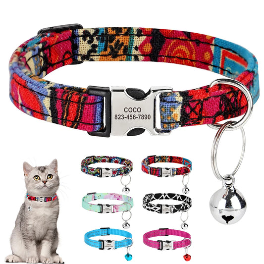 Custom Cat Collar Nylon Puppy Kitten Collars