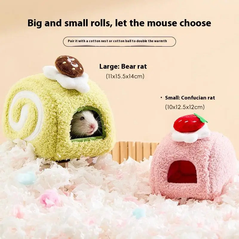 Cute Desserts Cake Plush Hamster House
