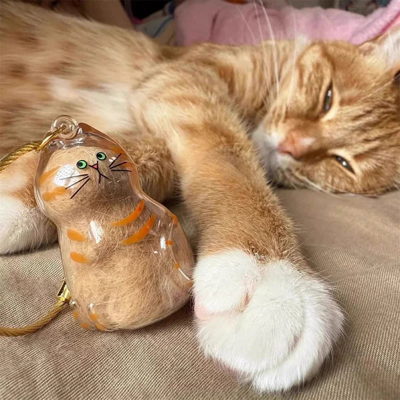 Cat Hair Storage Keychain Bottle