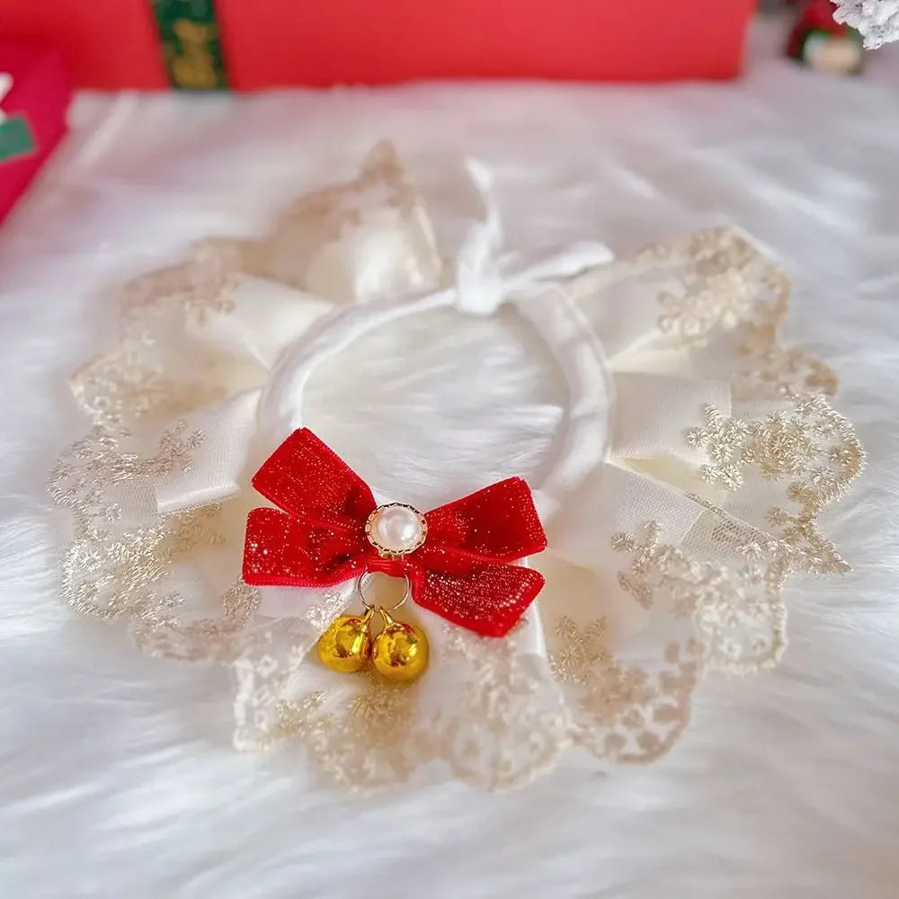 Organza Lace Bowknot Cat Collar