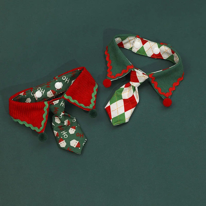 Pet Christmas Collar Tie Bib