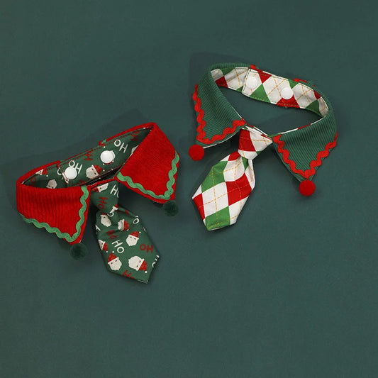 Pet Christmas Collar Tie Bib