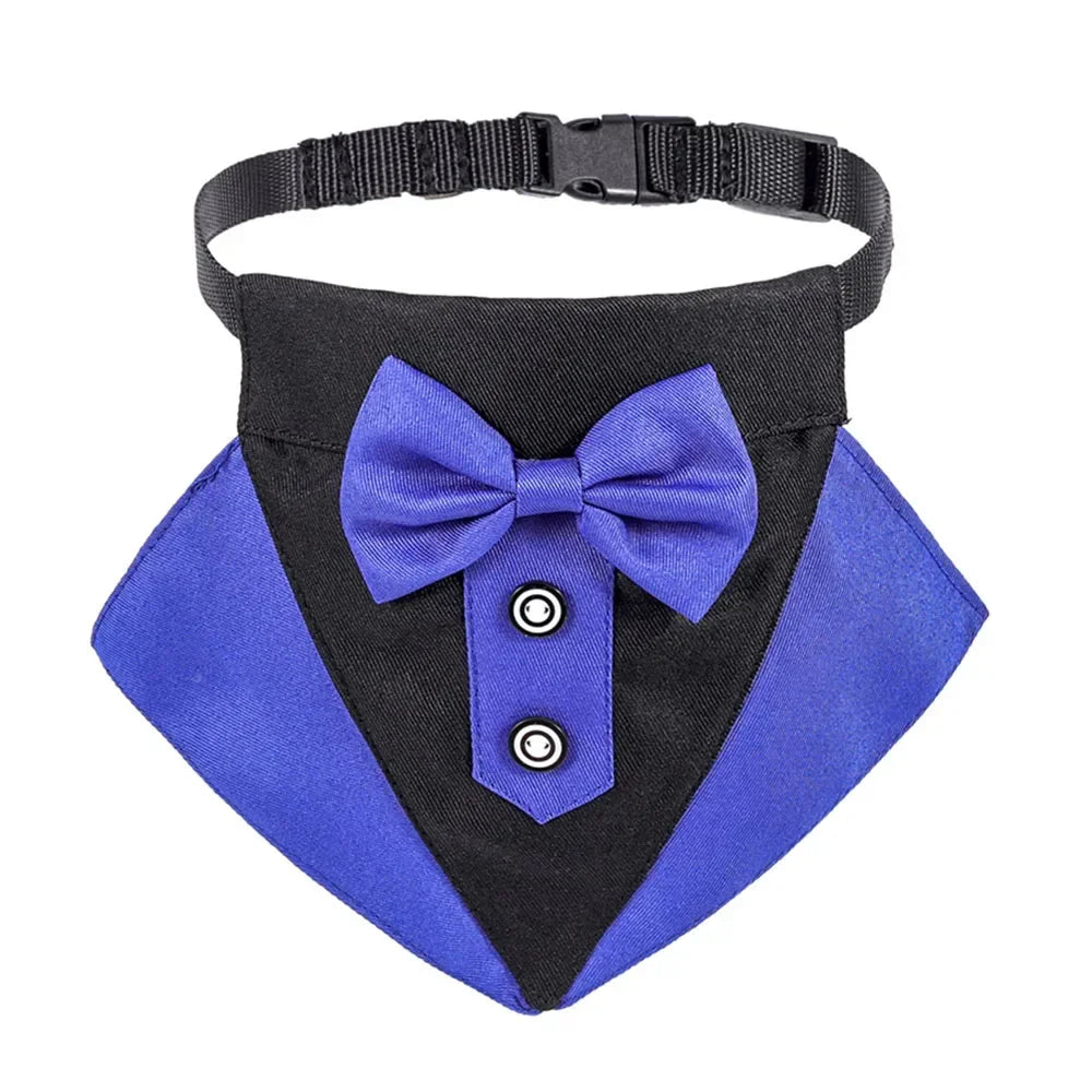 Dog Formal Bandana Tuxedo Scarf with Bow Tie