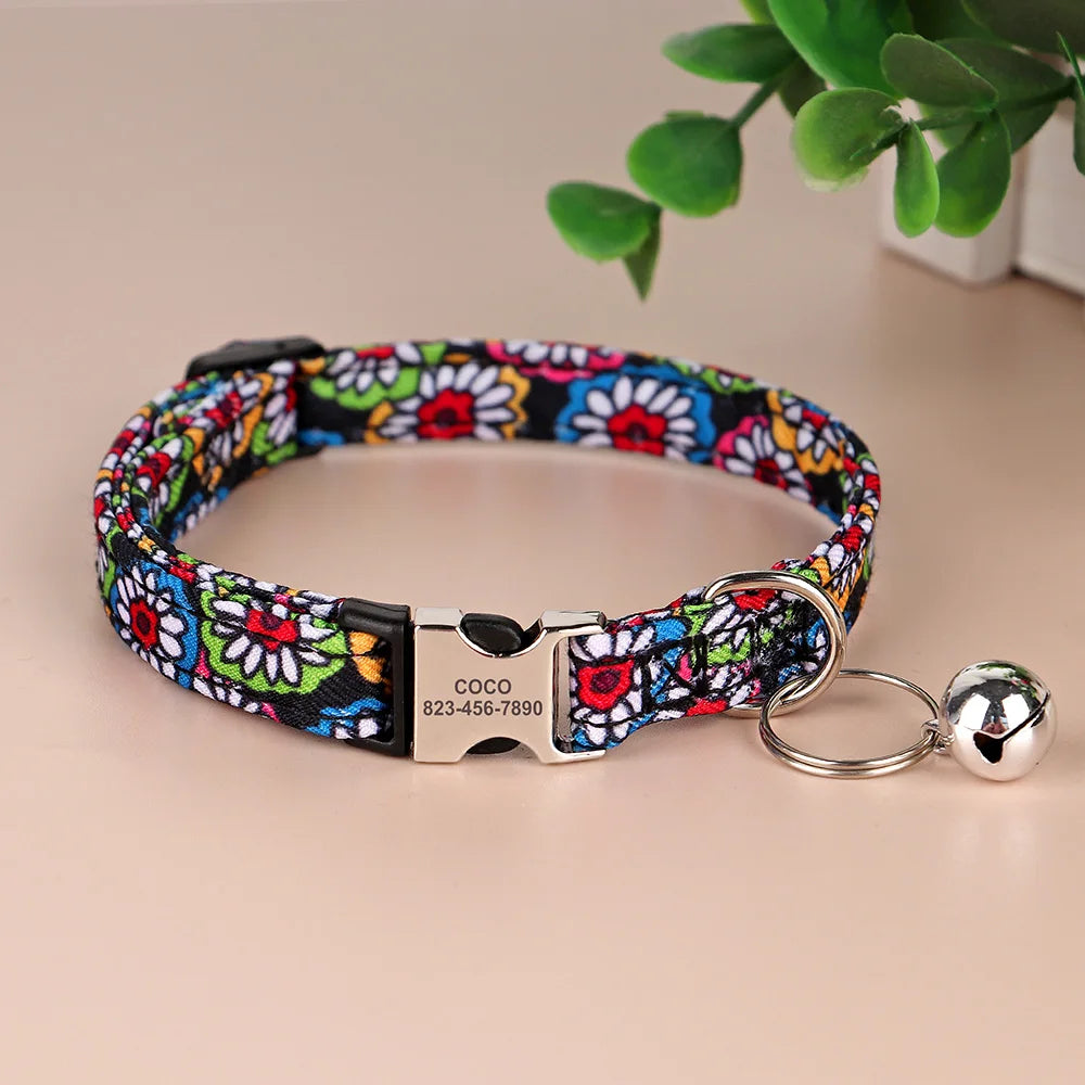 Custom Cat Collar Nylon Puppy Kitten Collars
