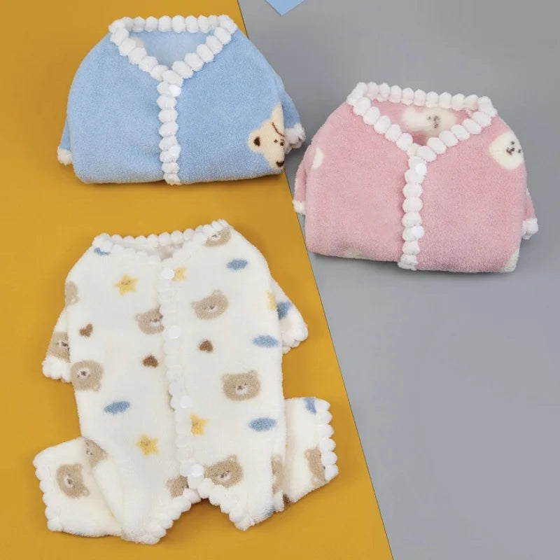 Bear Print Dog Jumpsuits