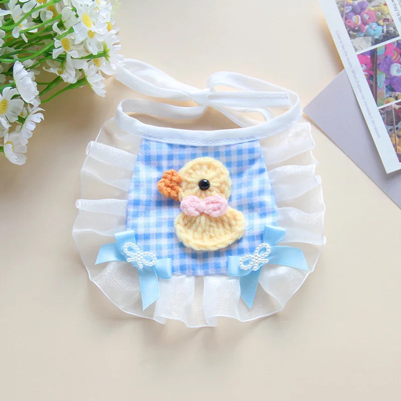 1pc Pet Cat Bib Little Yellow Duck Pet Scarf