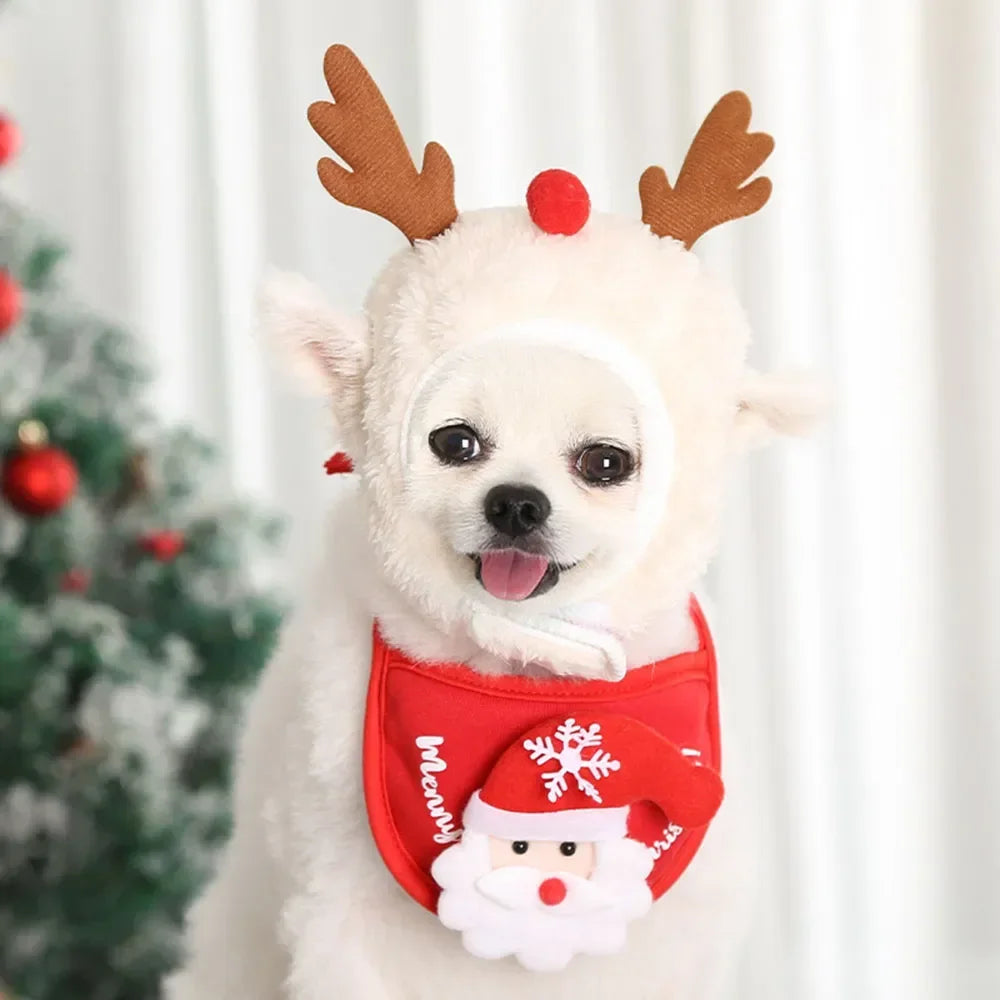 Christmas Puppy Dog Cat Costume Hat