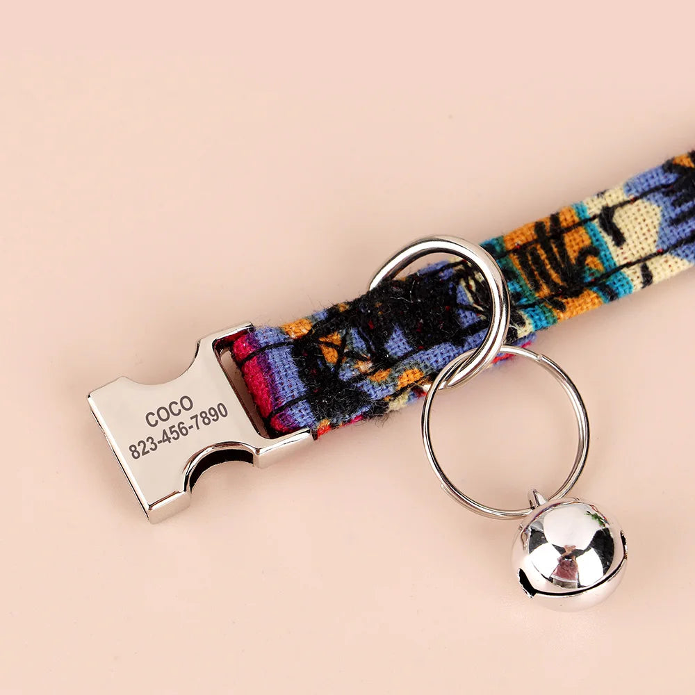 Custom Cat Collar Nylon Puppy Kitten Collars