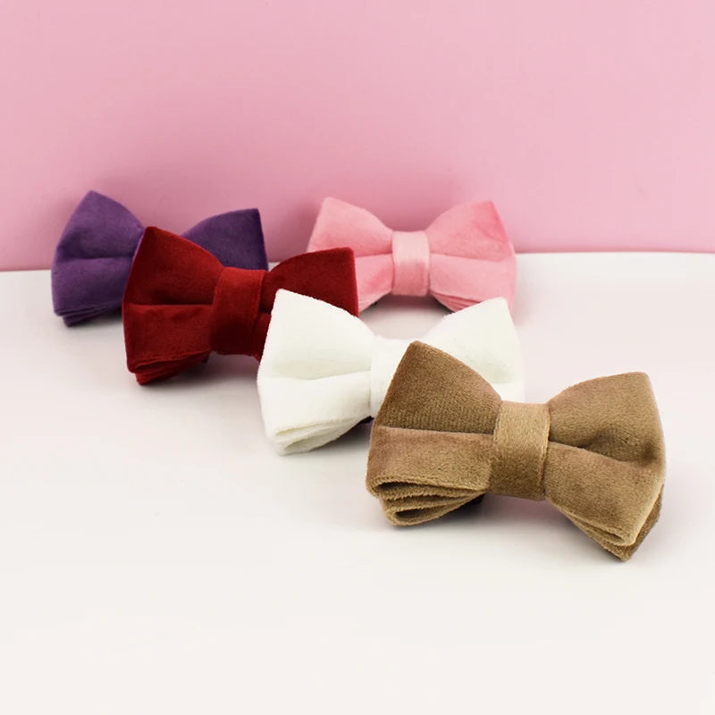 Velvet Cat Collar with Bowknot