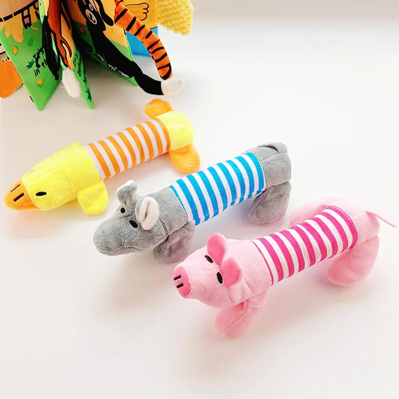 Dog Cat Fleece Toys Elephant Duck Pig Chicken
