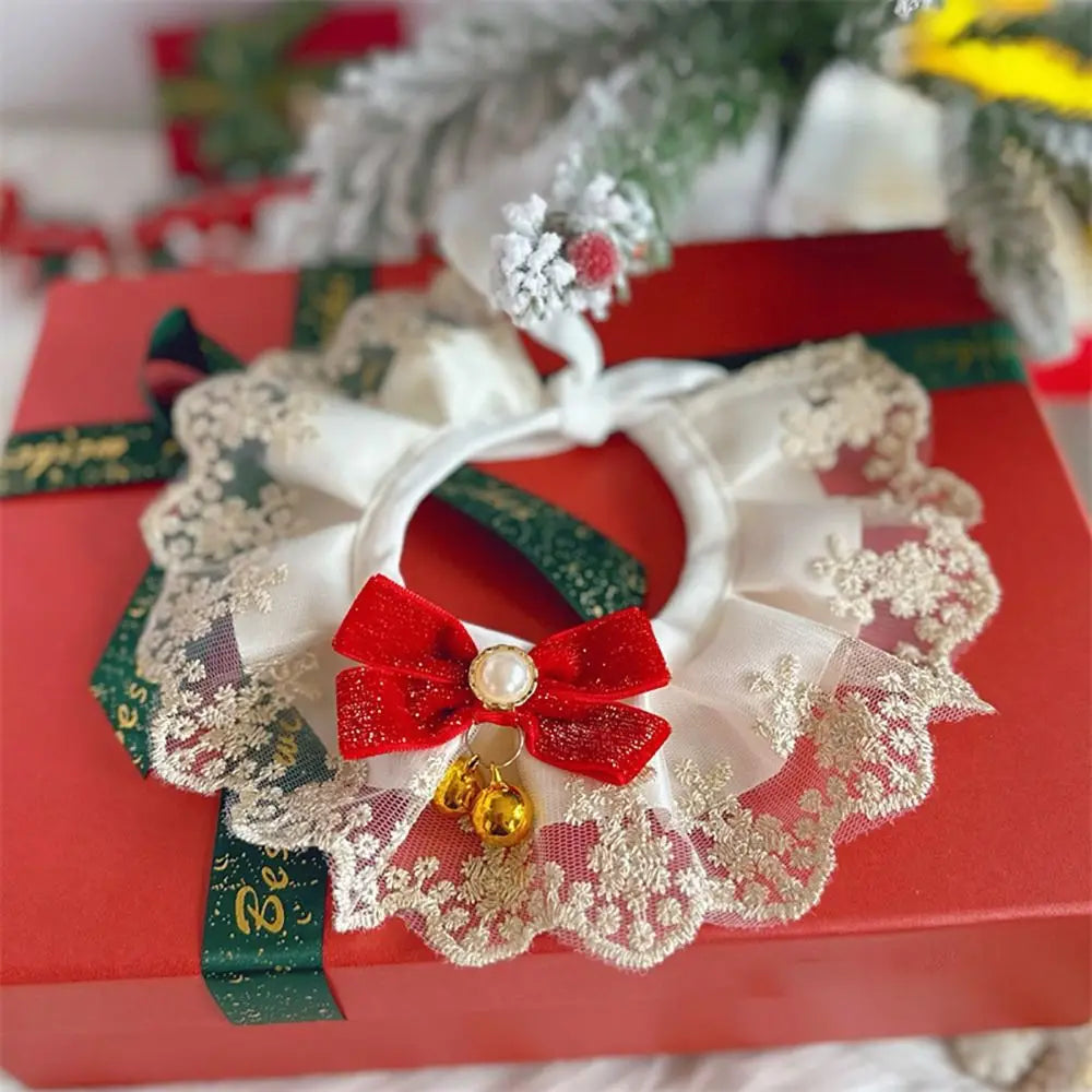 Organza Lace Bowknot Cat Collar
