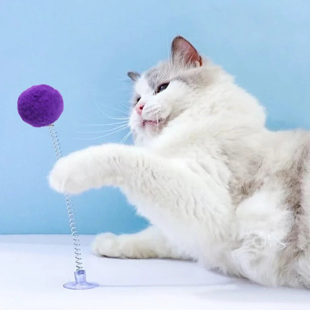 1pc Fur Ball Spring Cat Toy