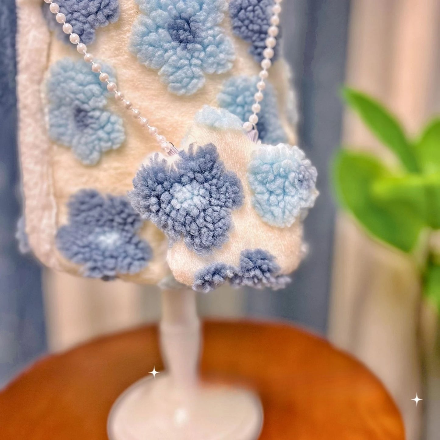 Pet Autumn/Winter Lamb Fleece Flower Dress