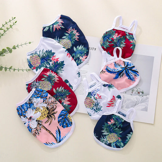 Cat and Dog Summer Clothing Hawaiian Style