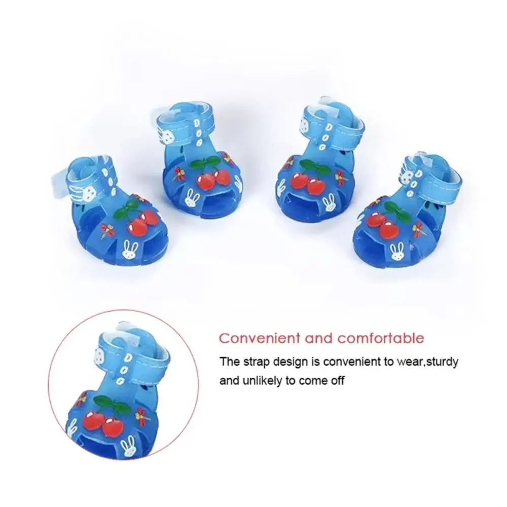 4Pcs/Set Cartoon Dog Summer Jelly Sandals