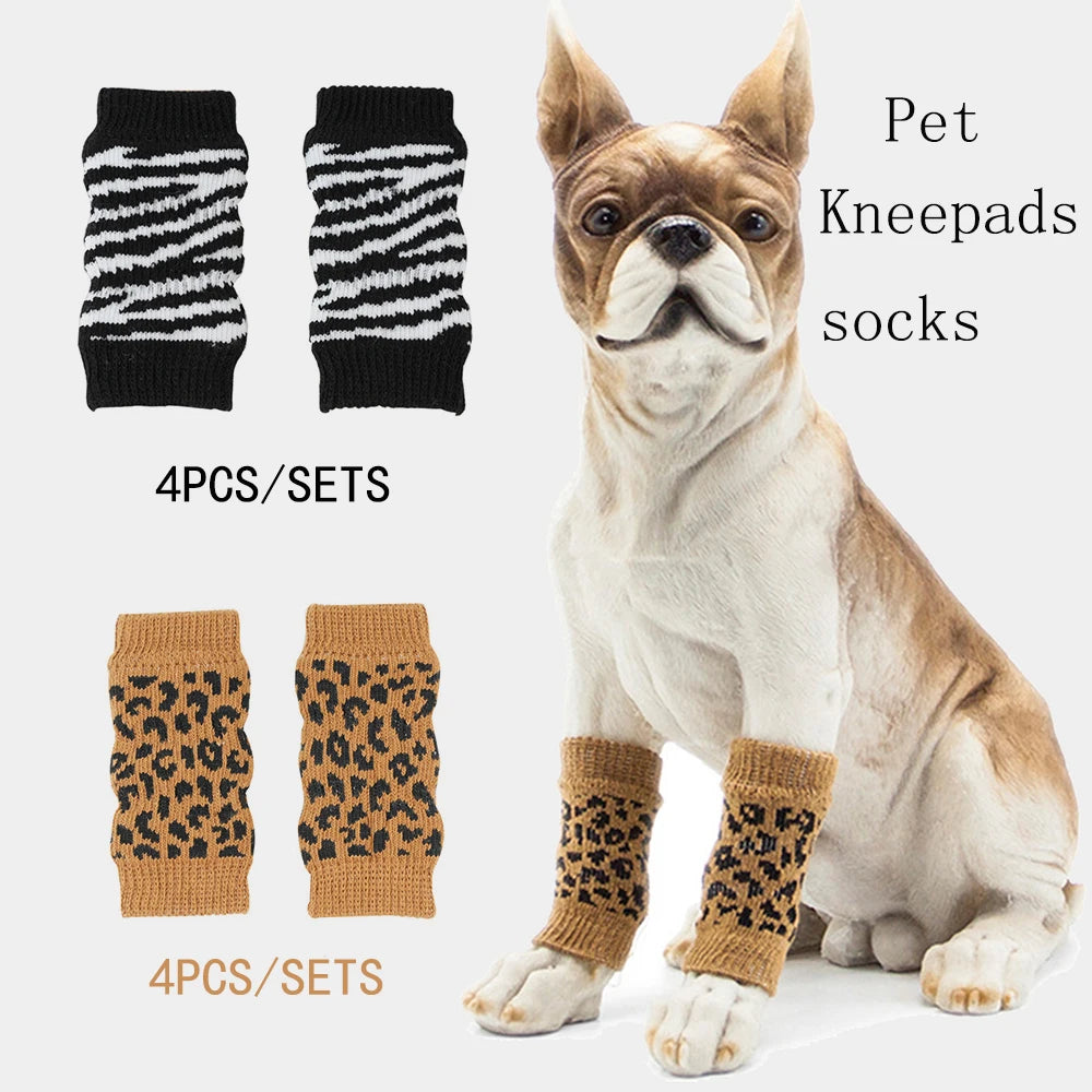 4Pc/Set Pet Dog Cat Winter Knitted Leg Warmers