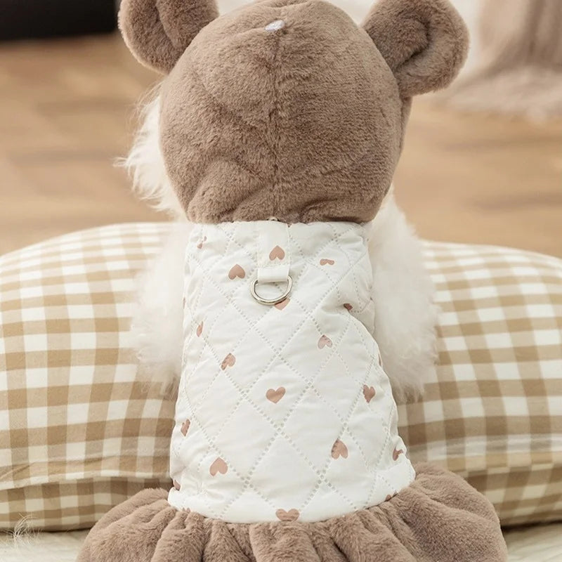 Heart Print Dog Down Jacket