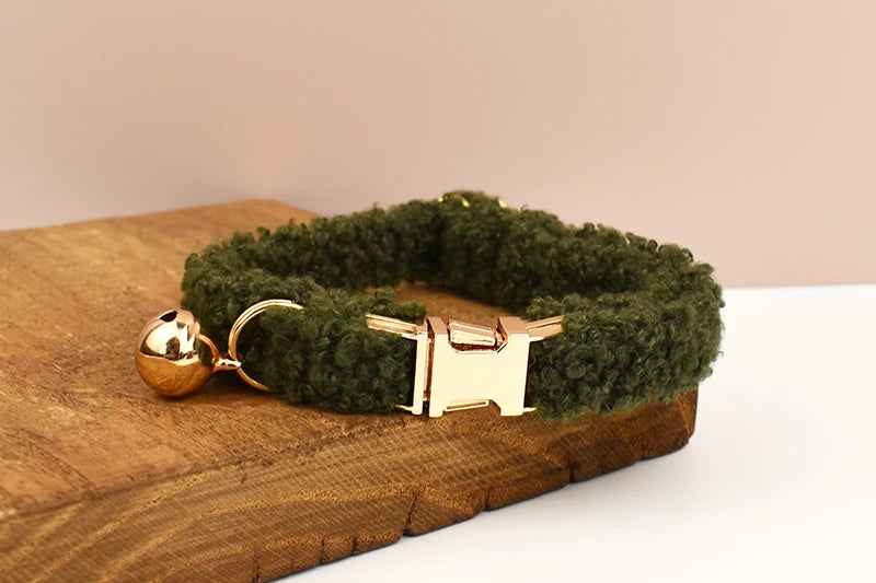 Teddy fur cat collar