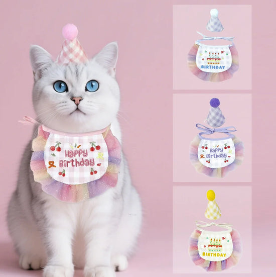 Pet Birthday Bib and Party Hat