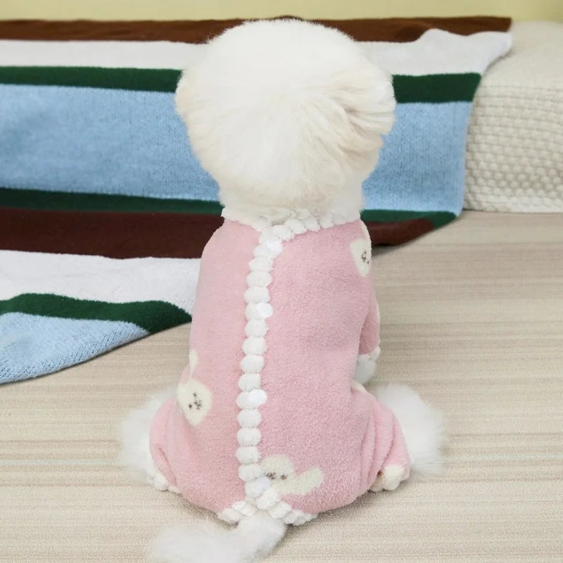 Bear Print Dog Jumpsuits