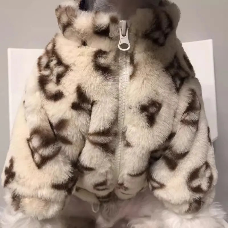 Smoked fur coat to keep warm