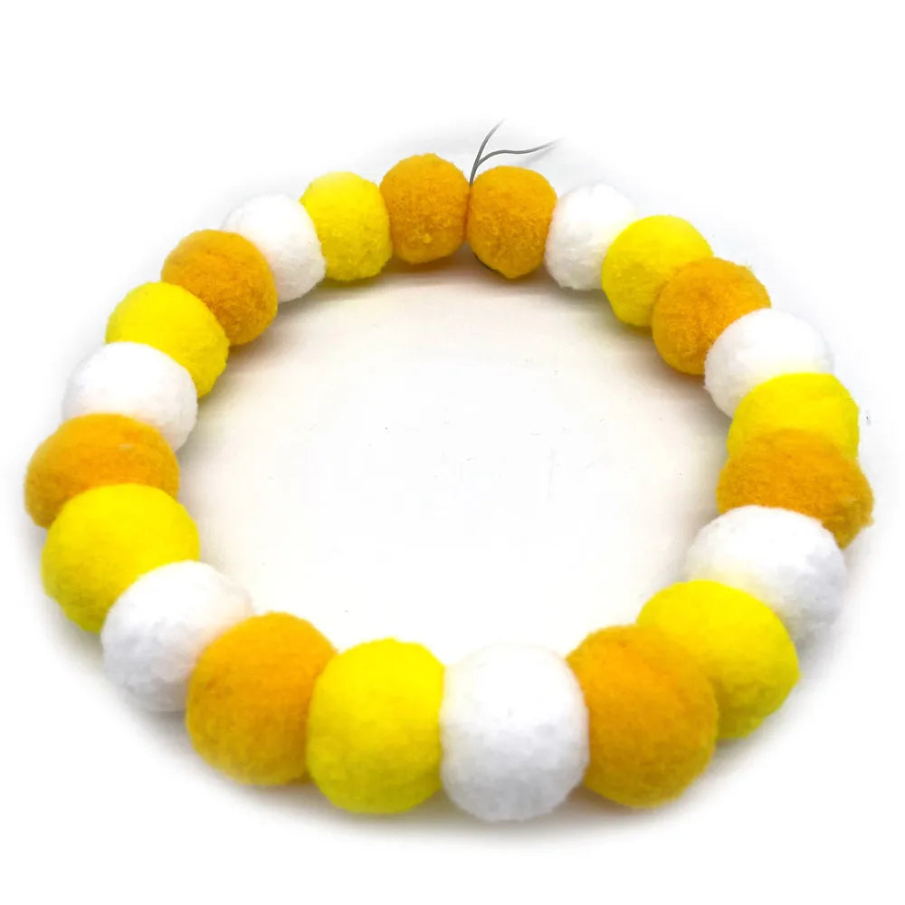 30pcs  Tie Rainbow Flower Hair Ball