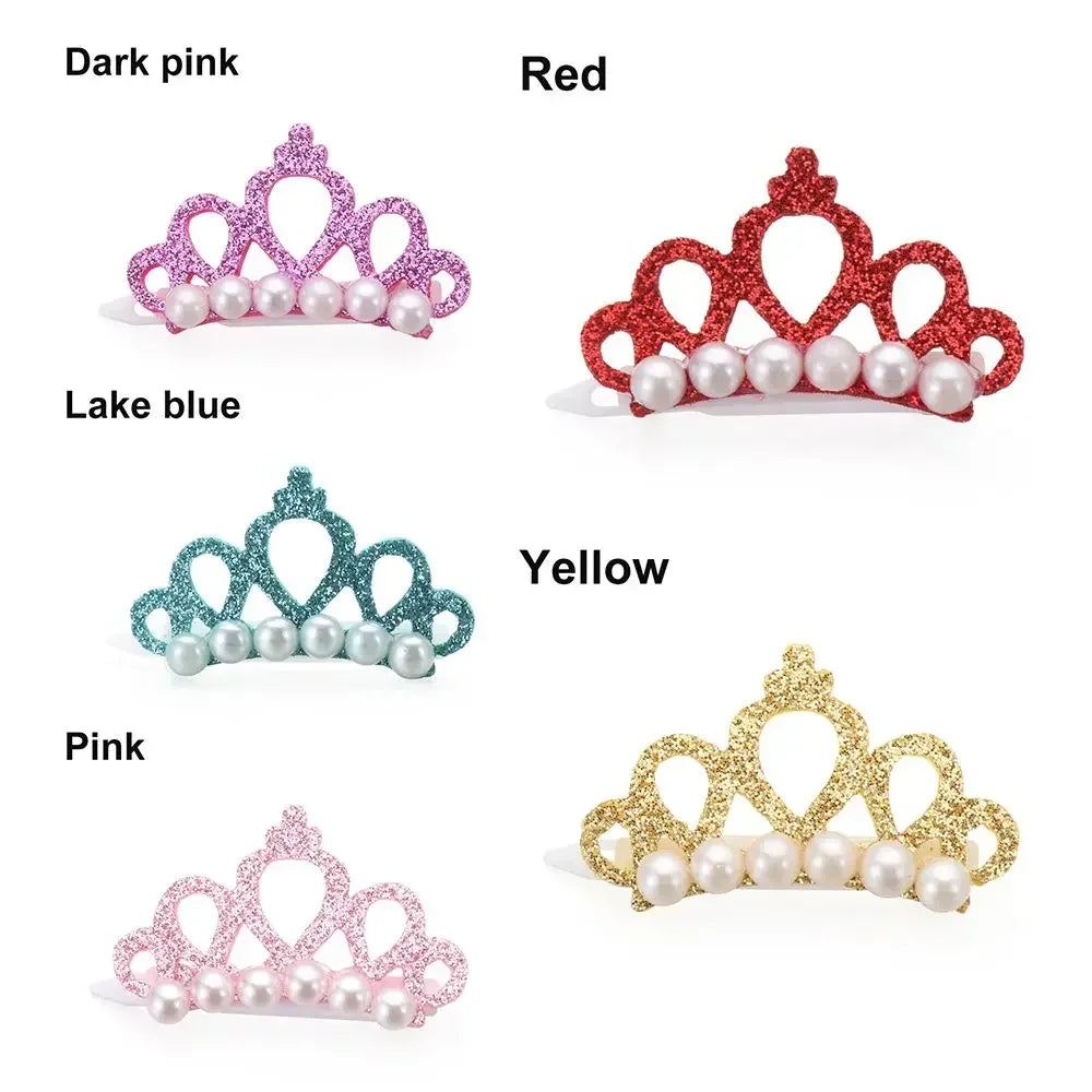 Small Dogs Faux Pearl Crown Shape Bows