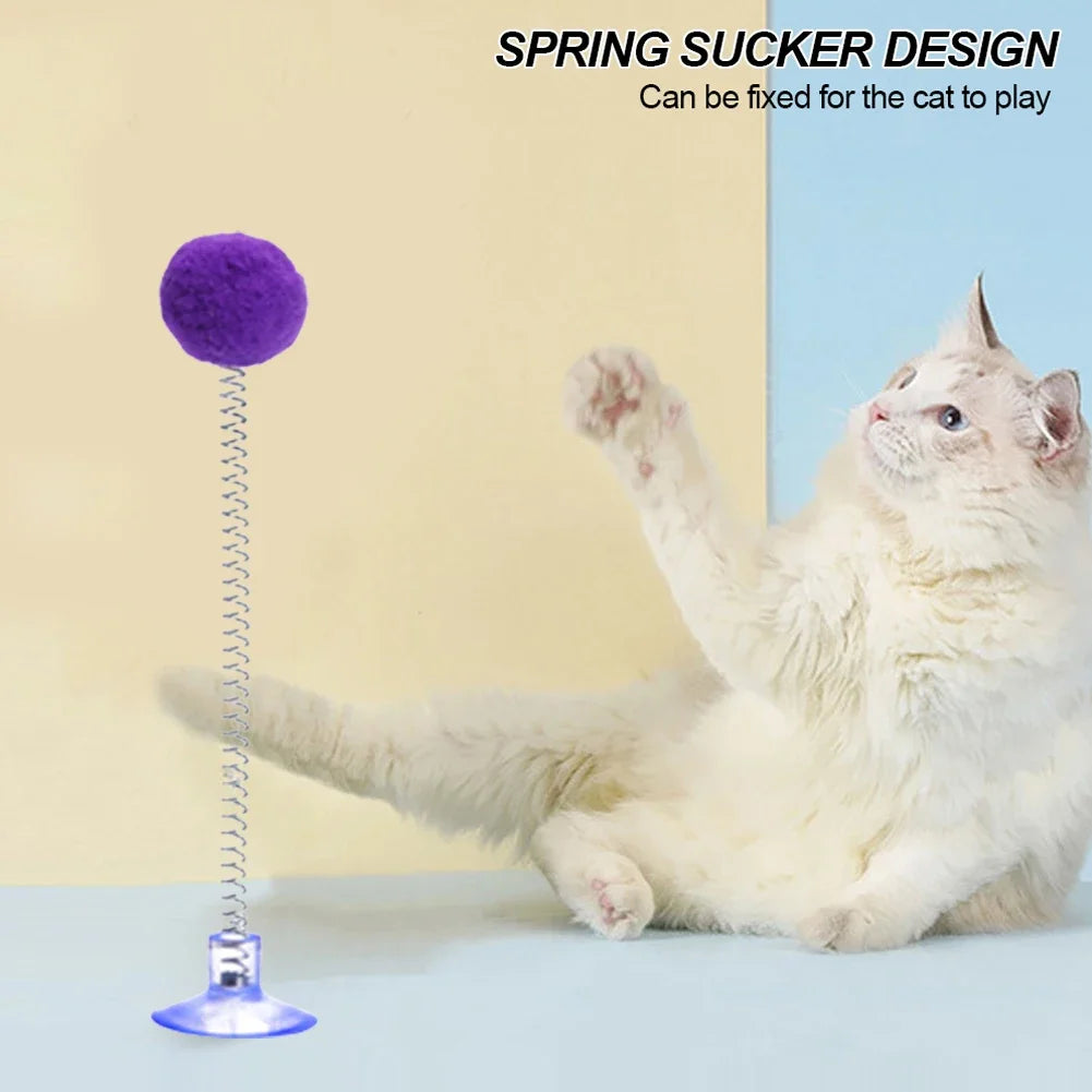 1pc Fur Ball Spring Cat Toy