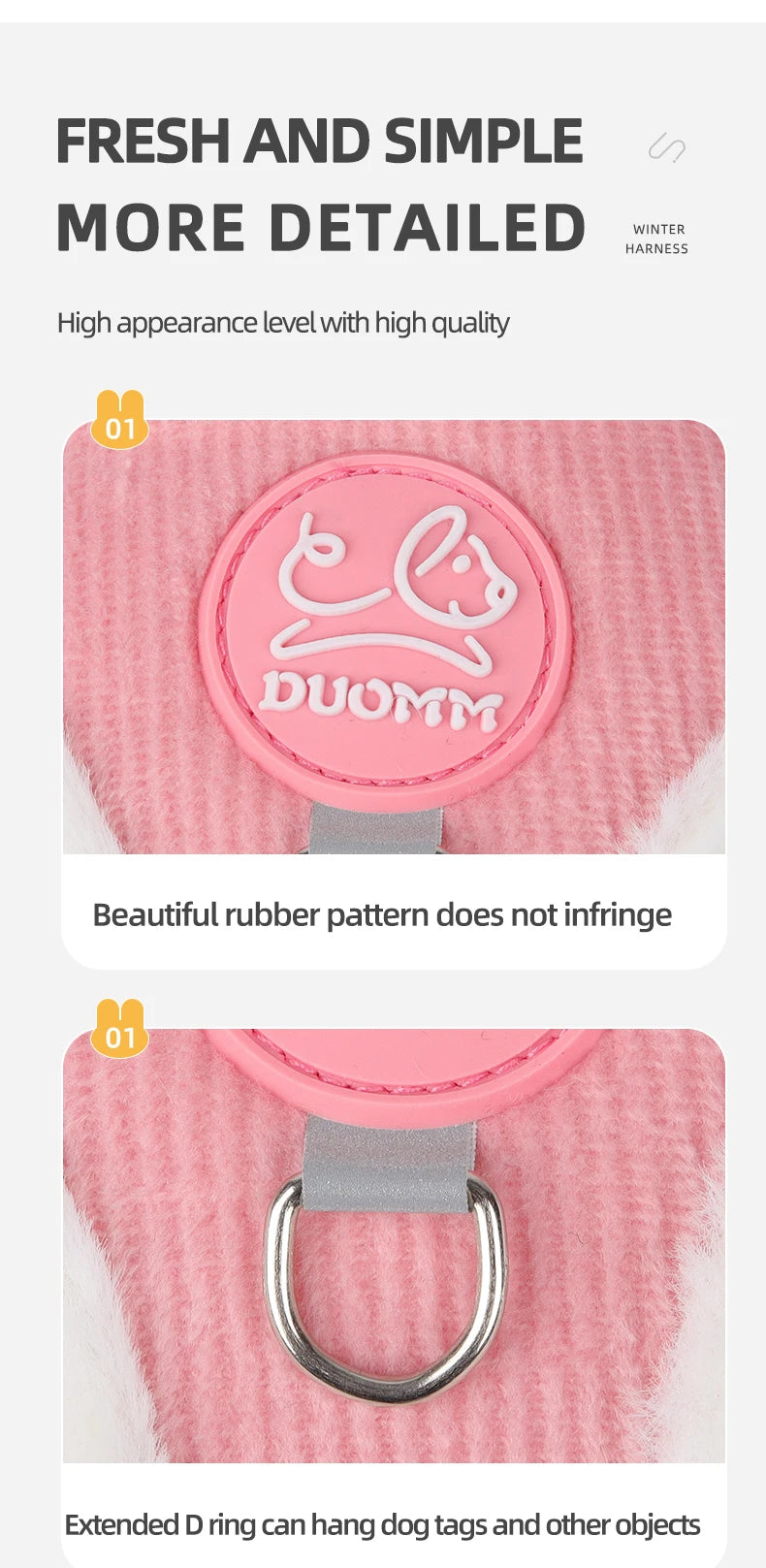 Cat Winter Small Dog Harness Leash