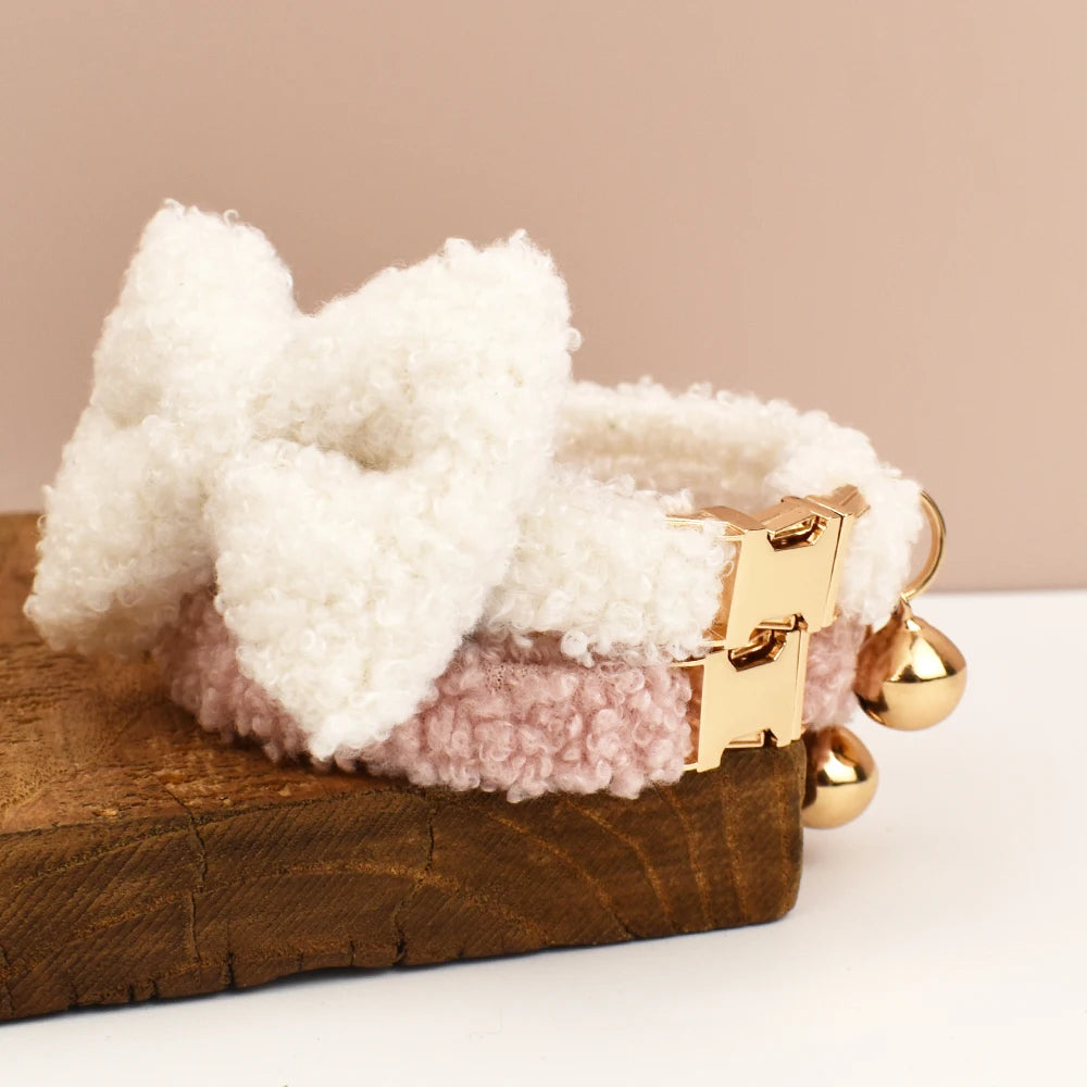 Teddy fur cat collar