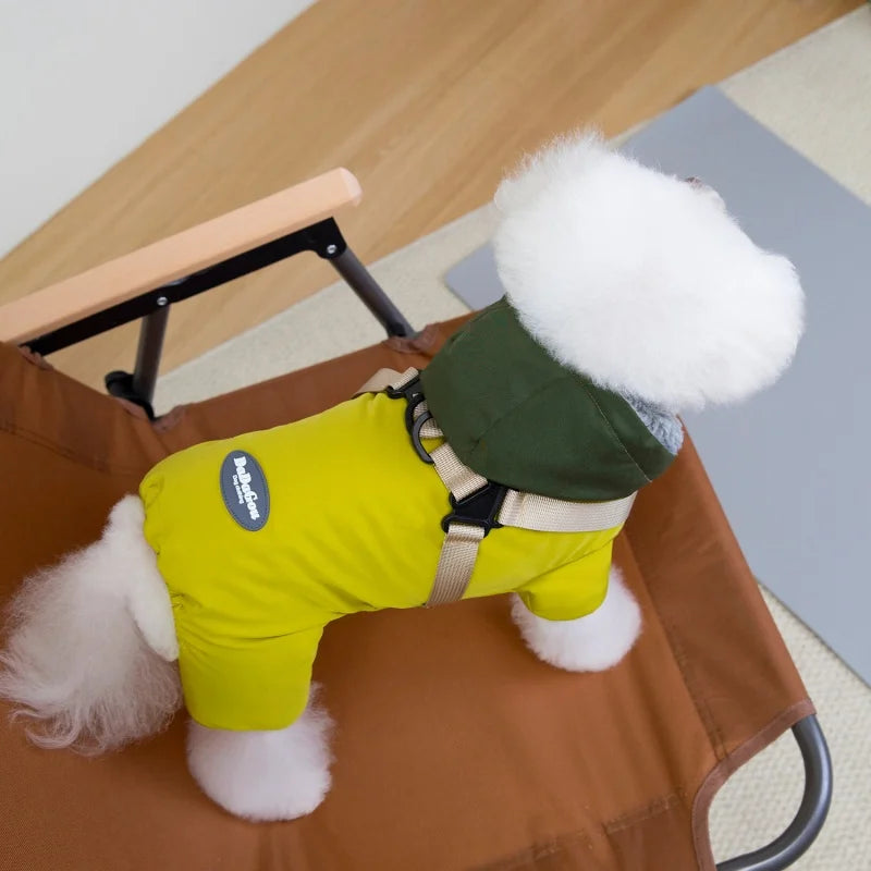 Pet Dog Jumpsuit Jacket With Harness