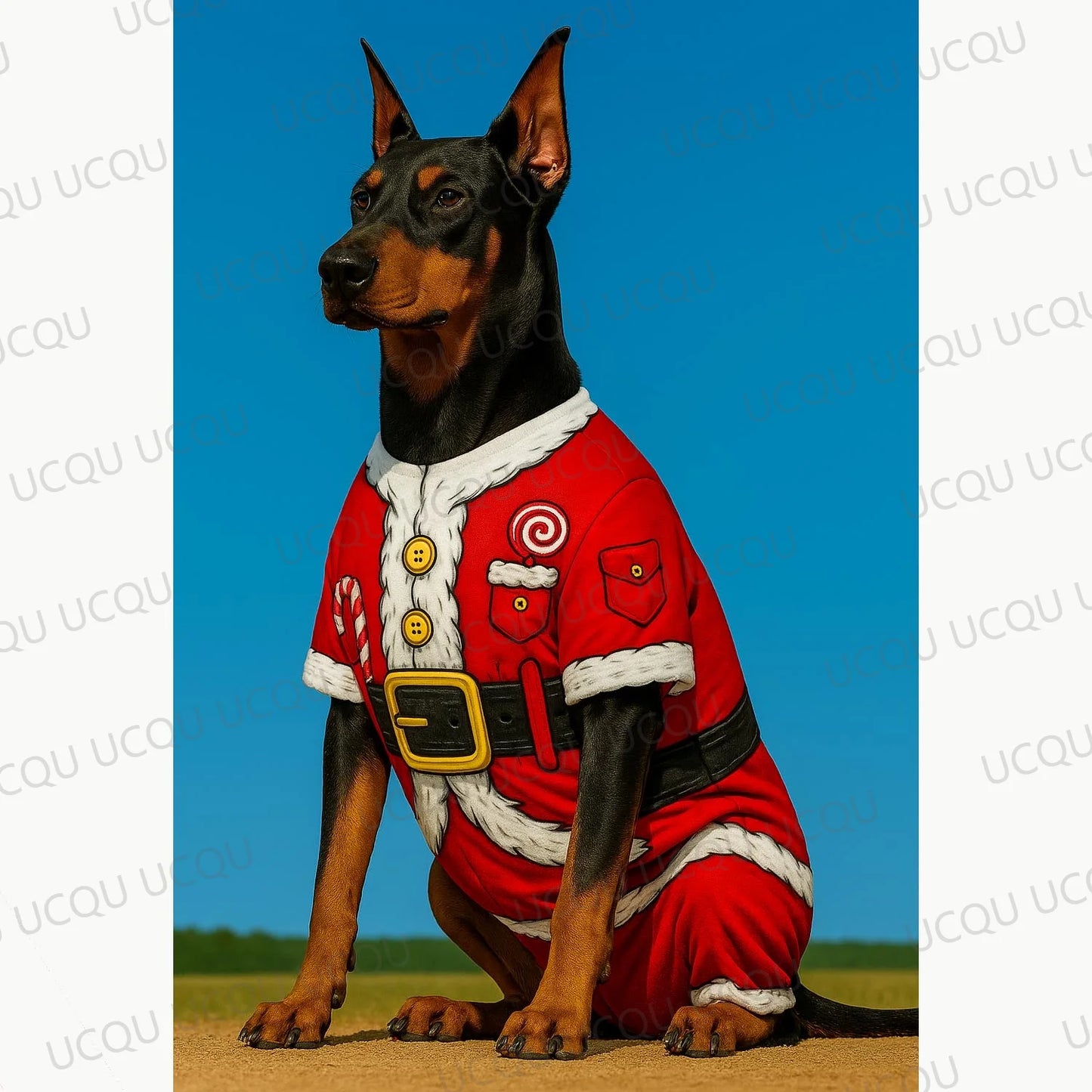 2026 Christmas Pet Costume Santa Claus T Shirt