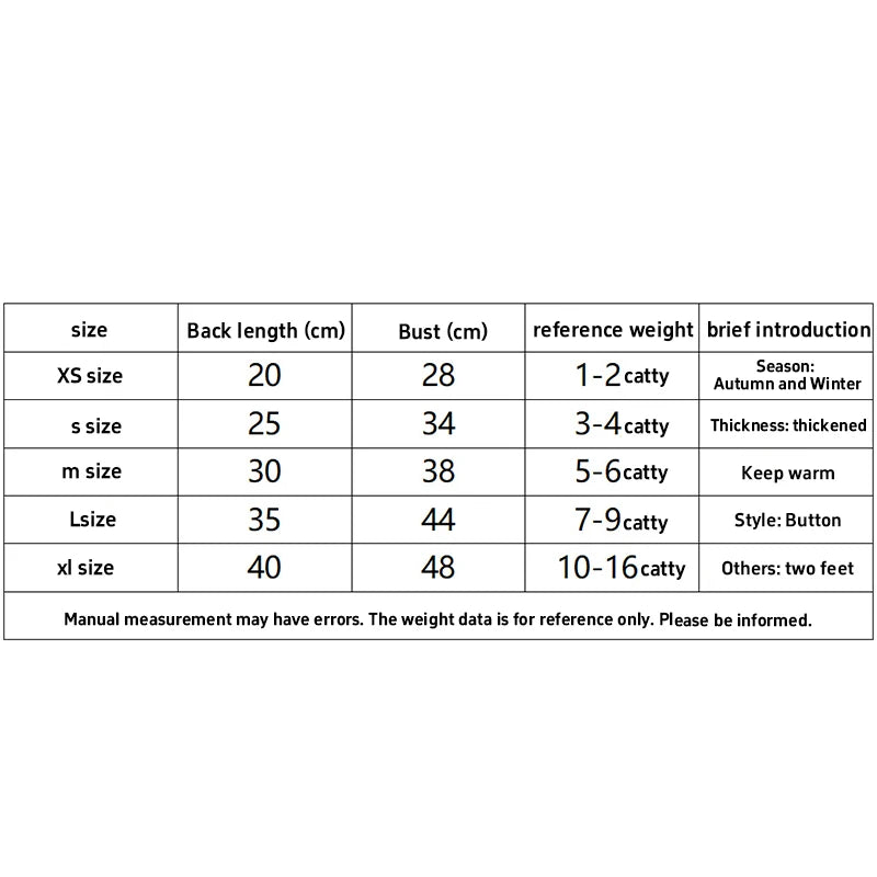 Pet Dog Thick Flower Down Jacket