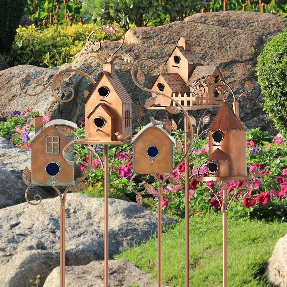 Metal Art Cottage Bird House